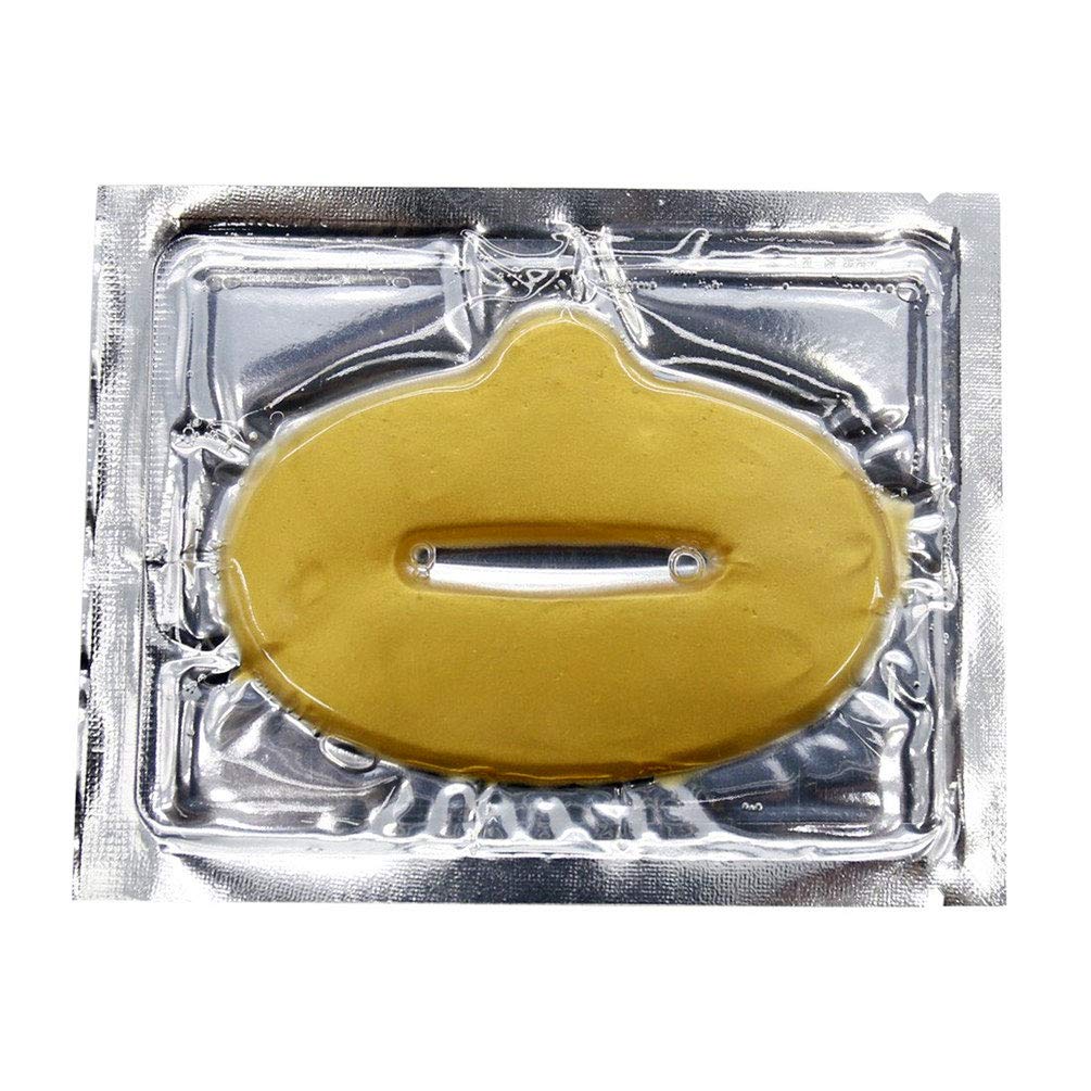 Jakuva 30PCS Moisturizing Collagen Lip Masks, Sleeping Mask Lip Balm Bulk for Dry Mouth, Remove Chapped Skin & Anti-Aging, Hydrating Plumping Face Care for Mother's Day, Golden
