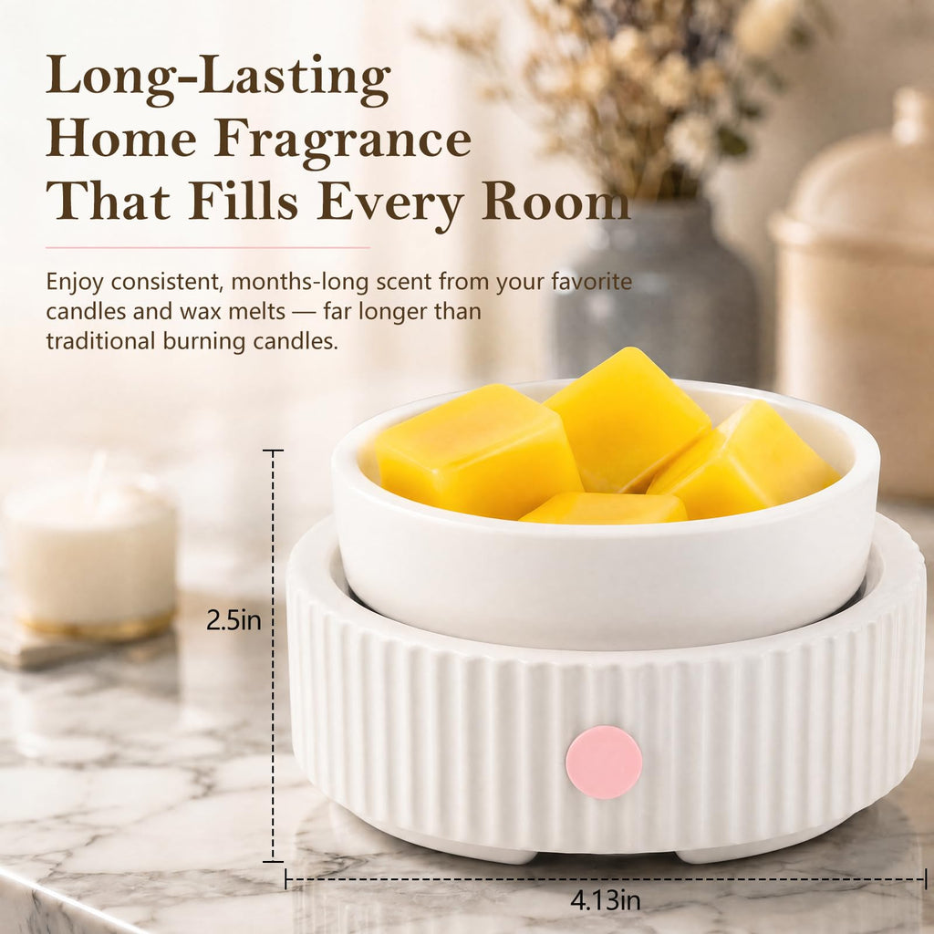 Wax Melt Warmer with 4 Timer & PTC Heating- Ceramic Fragrance 3-in-1 Oil Burner Electric Candle Wax Melter for Home Office Bedroom Fragrance, Home Décor Choice