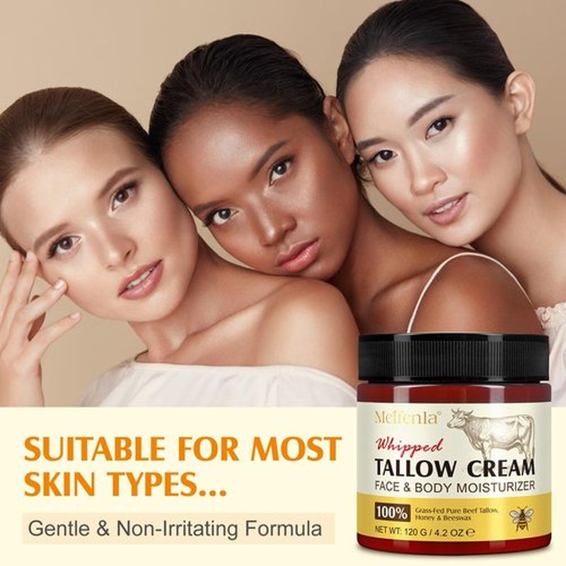 Gorgeurora Beef Tallow for Skin, Beef Tallow and Honey Balm 4.2oz, Tallow Face Moisturizer, Organic Grass - Fed Whipped Beef Tallow and Honey Balm - Deeply Moisturizing for Face & Body, Softens Dry
