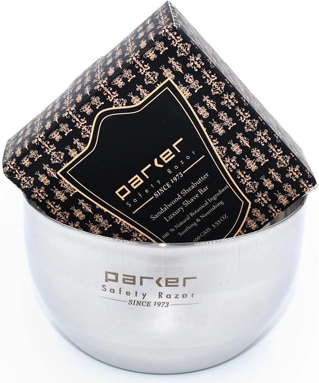Parker Deluxe Unbreakable Stainless Steel Shaving Bowl – for use with your favorite Shave Soap or Lathering Shaving Cream