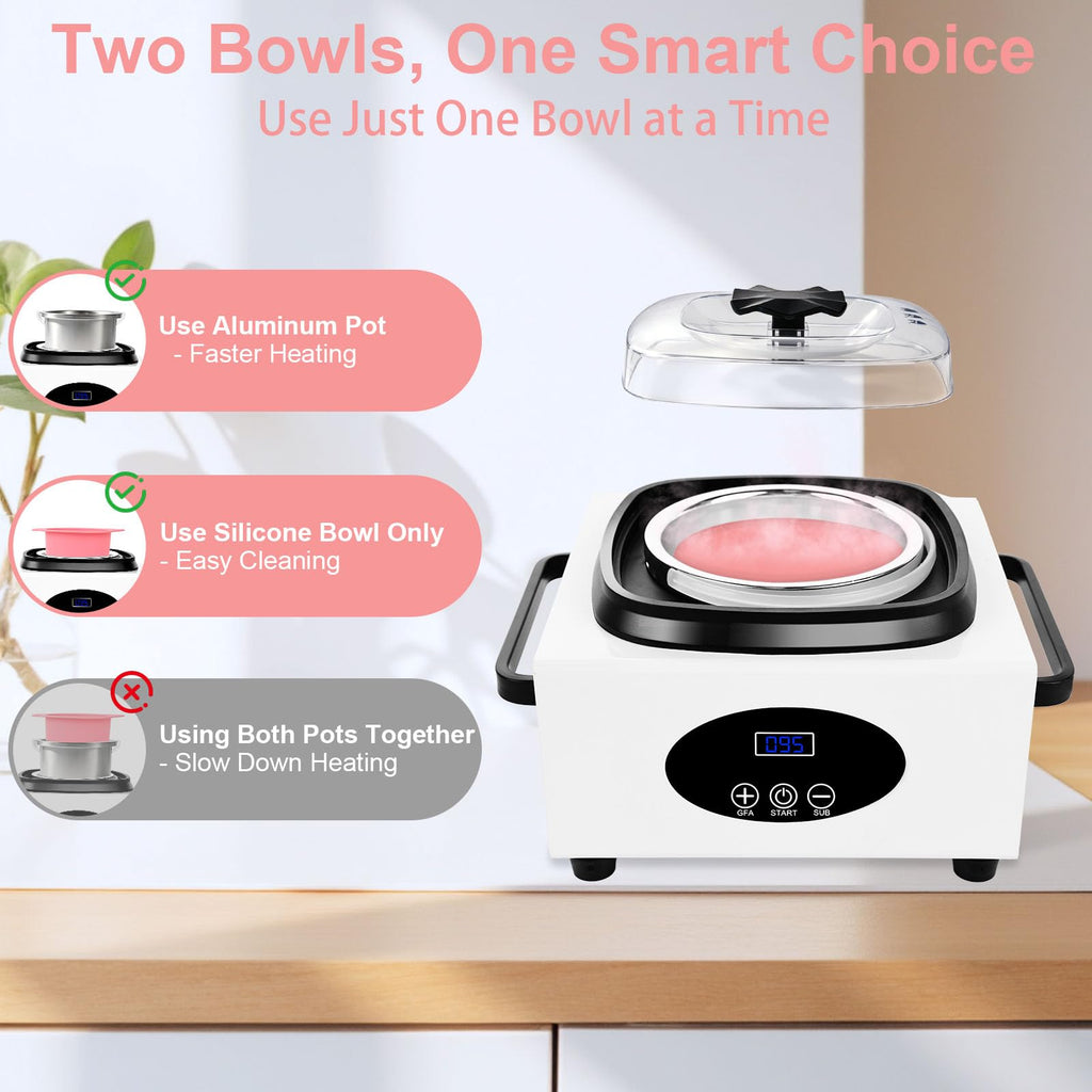 Digital Wax Warmer for Hair Removal, Yofuly Women Waxing Machine with 14oz Silicone Pot Liner, Professional Hard Wax Heater for Full Body Home Use