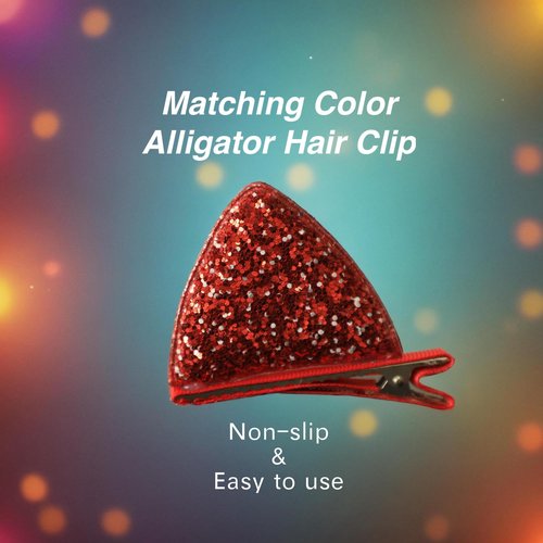 10 Pieces Glitter Hair Clips with Sequin Cat Ears for Girls and Women, Cute Hair Accessories Head Decoration for Cat Party Birthday Halloween Cosplay Costume Festival