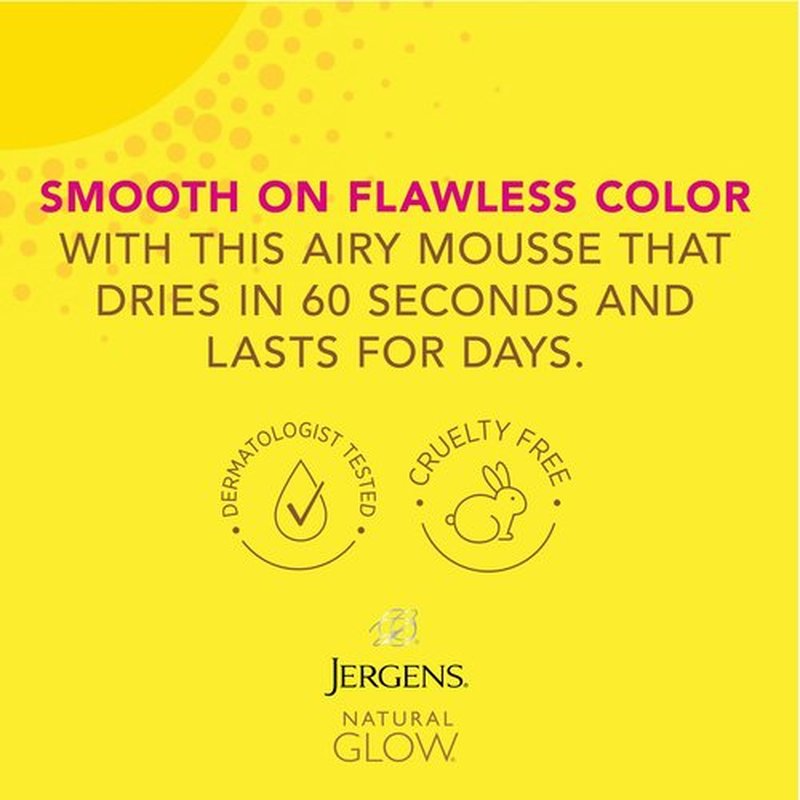 Jergens Natural Glow Instant Sun Bundle: Light Bronze Sunless Tanning Mousse, 6oz Bottle and Applicator Mitt