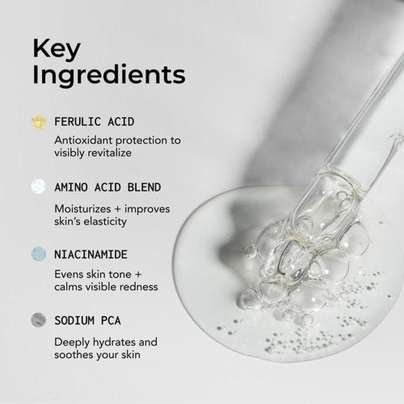 Bigger Than Beauty Skincare Liquid Brilliance Super Serum, Lightweight Hydrating Face Serum with Vitamin E & Amino Acids for Women, Moisturizer for All Skin Types, Daily Skin Care Routine, Vegan