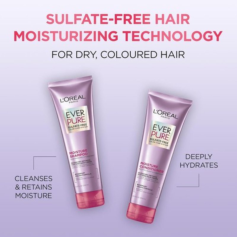 L’Oréal Paris EverPure Moisture Conditioner - Sulfate-Free Formula for Color-Treated Hair | 8.5 Fl Oz
