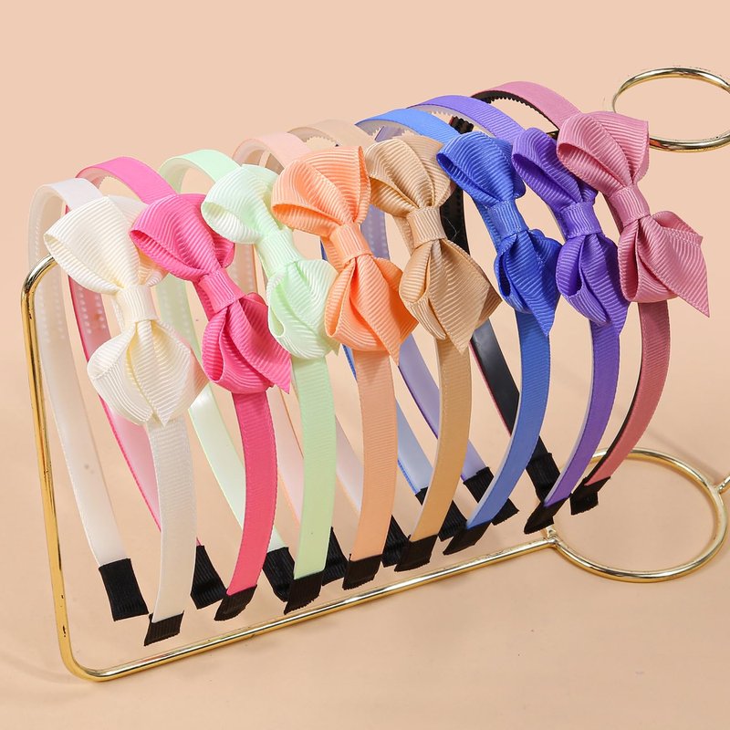 WJYX BOWS 15pcs/set Satin Bow Headbands, Colorful Ribbon Hair Hoops Non-Slip Fashion Hair Accessories for Daily Wear and Casual Outfits