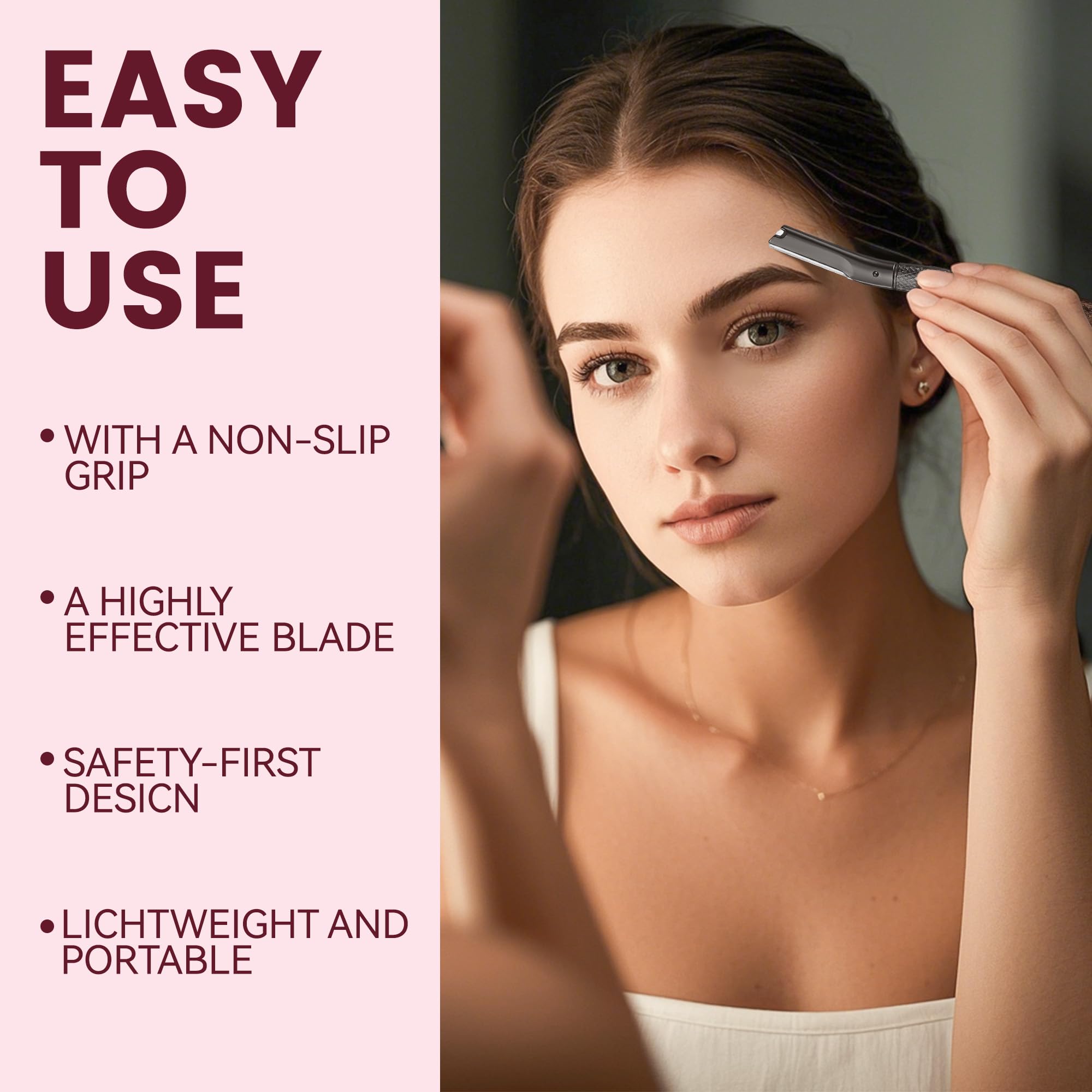 Derloyo Dermaplane Razor for Women Face, 12 Refill Blades, Black