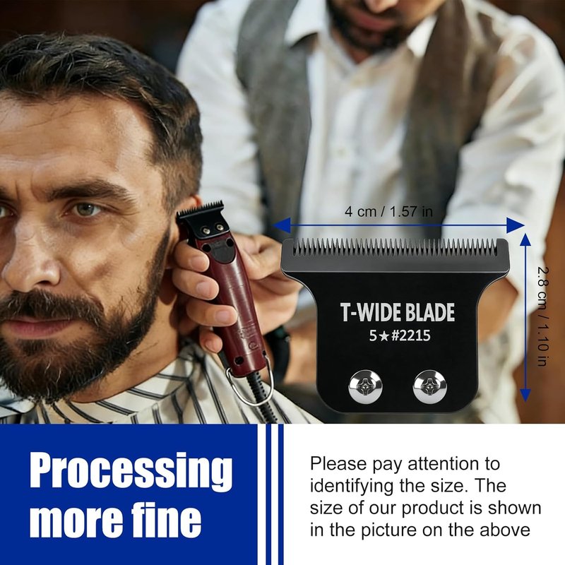 Wahl 5 Star Detailer Li Trimmer Replacement Blades - Adjustable Zero-Gap Stainless Steel, Black | 2 Pack
