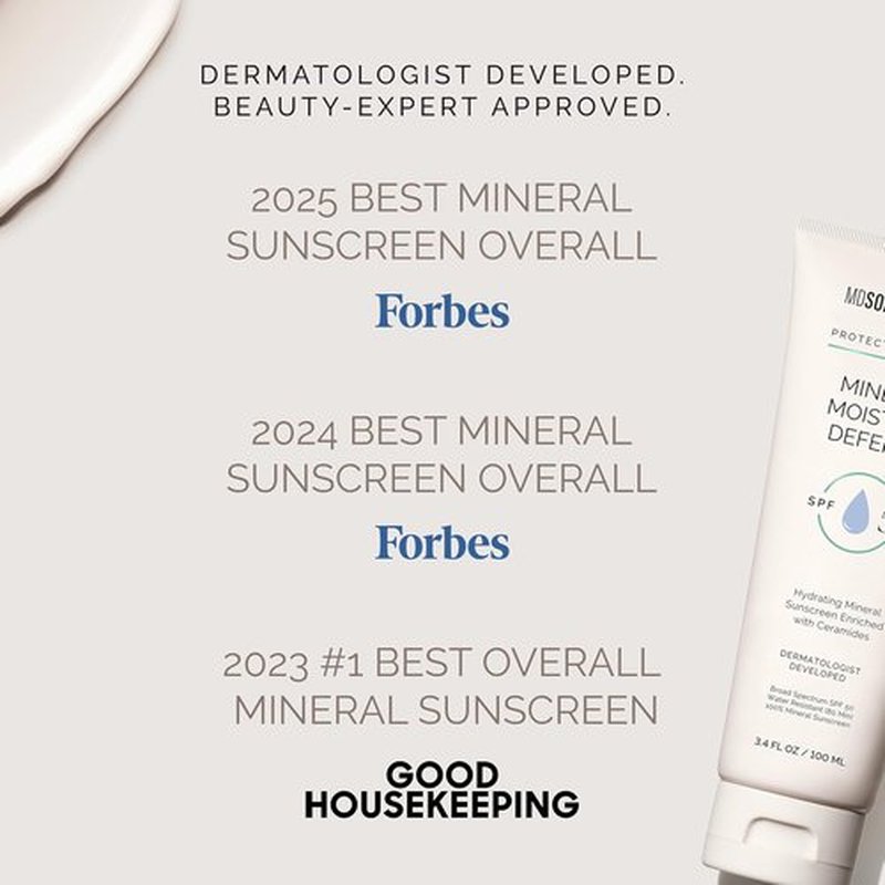 MDSolarSciences Mineral Moisture Defense SPF 50 Sunscreen - Hydrating Protection for Body & Face