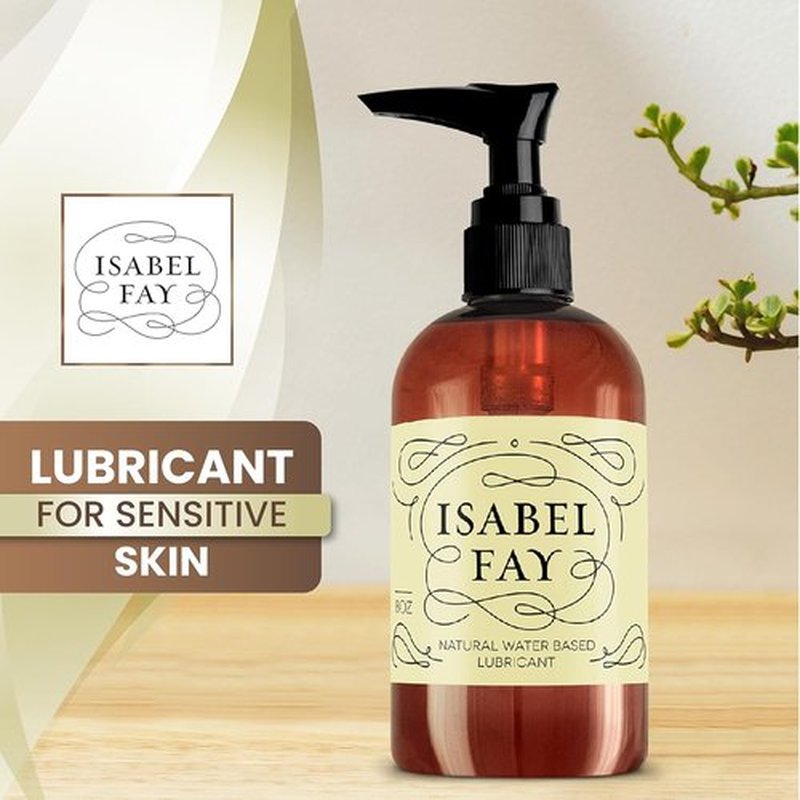 Isabel Fay Natural Water-Based Personal Lubricant - Paraben-Free & Glycerin-Free, 8 oz for Sensitive Skin