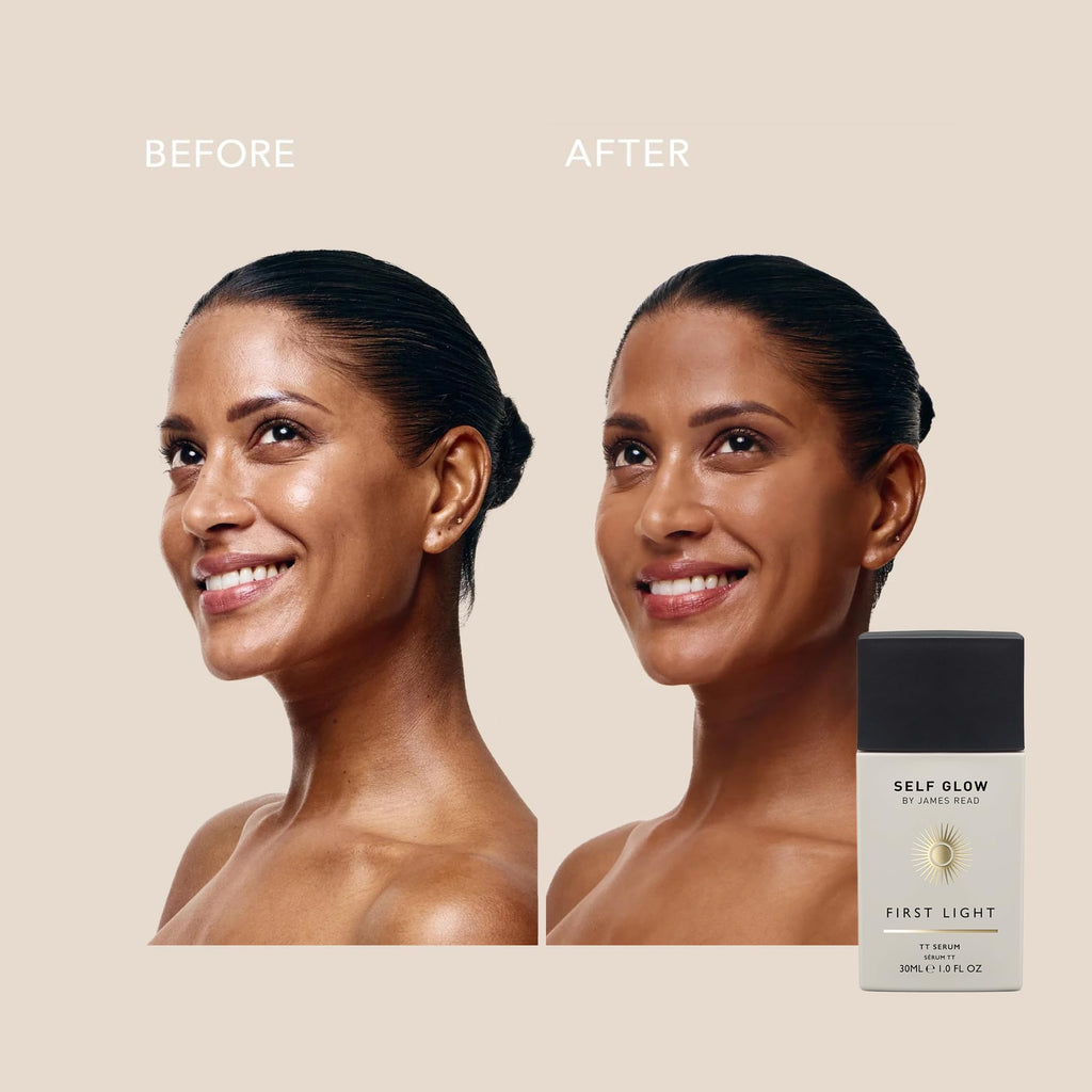 Self Glow by James Read - First Light Tinted Tan Serum | Hydrate, Even Skin | Buildable, Lightweight, Matte Finish (30 mL | 1 fl oz)