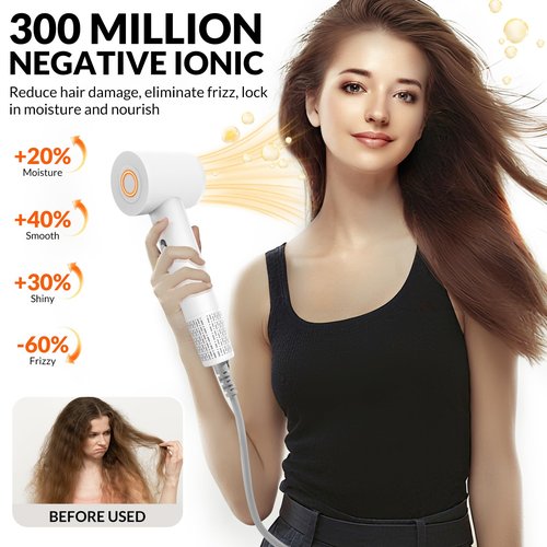 Hair Dryer, 112000 RPM High Speed Brushless Motor Blow Dryer with Diffuser for Fast Drying, 300M Ionic Hair Dryers for Men & Women, Professional Quiet Travel Hair Dryer, Lightweight Portable Mini