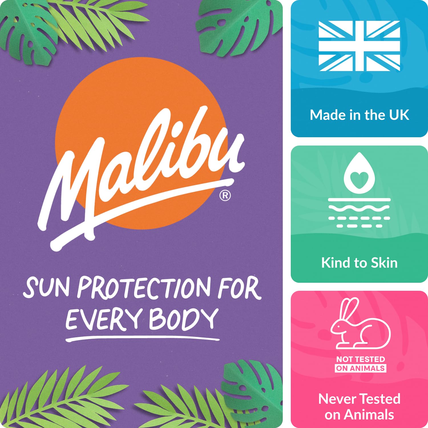 Malibu Lip Care Balm, Vanilla, Tropical, Strawberry, SPF30