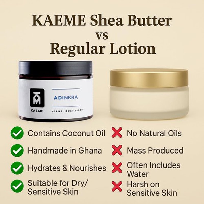 Kaeme.com Adinkra Whipped African Shea Body Butter,Made with Raw Organic Unrefined Shea Butter,Deep Moisturizer With Coconut Oil for Skin Protection,Natural Skincare for Women & Men (10.5oz /300g Jar)