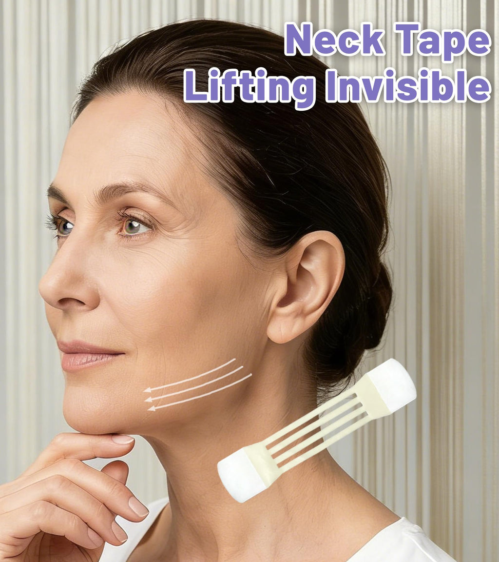 Neck lift tape, Instant Lift for Sagging Skin & Wrinkles, (4 Bands + 20 Patches Lift Strips for Neck), Neck Tape Lifting Invisible, Durable, Waterproof and Flexible Adhesive Tape for Women (20 pcs)