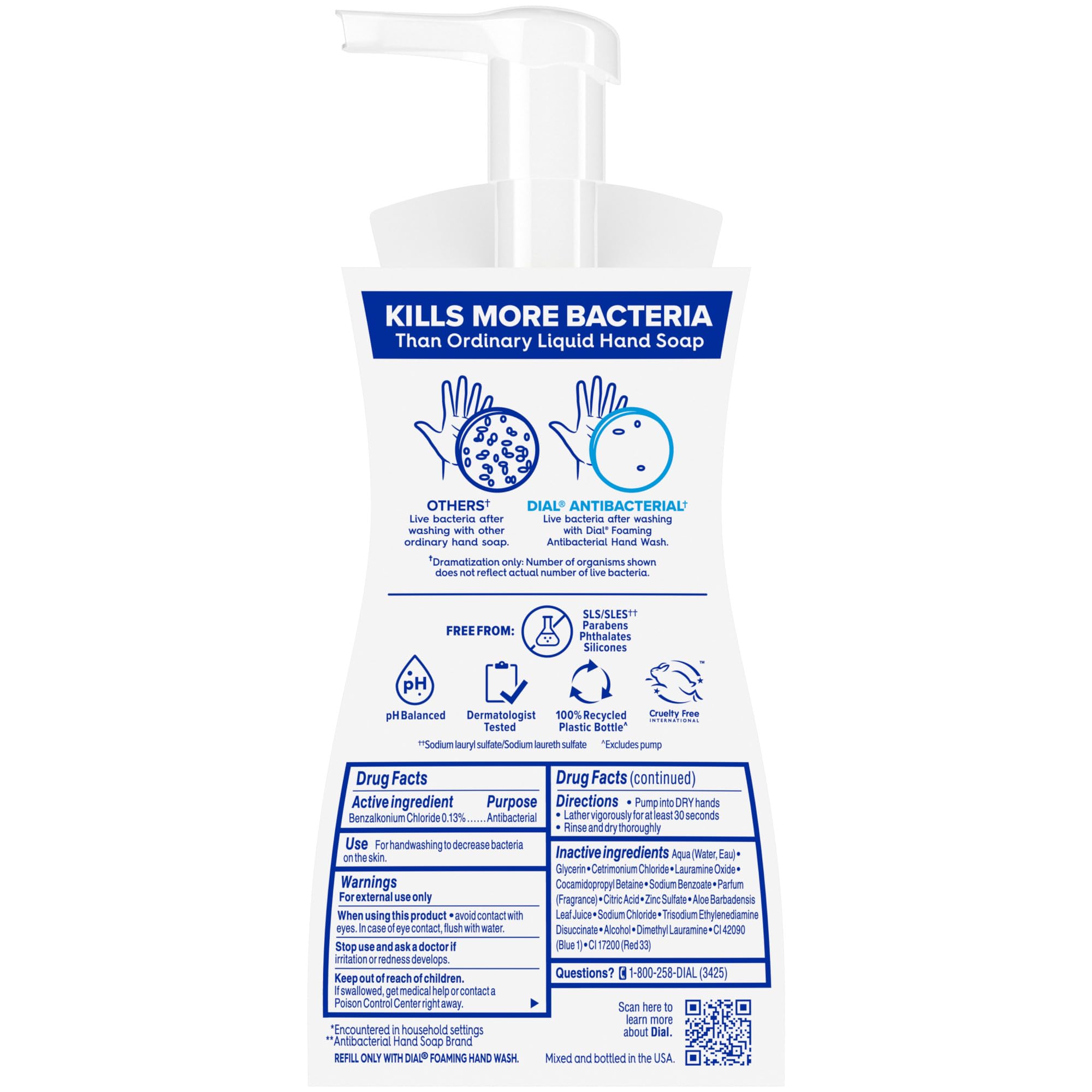 Dial Antibacterial Foaming Hand Wash, Soothing White Tea, 7.5 fl oz
