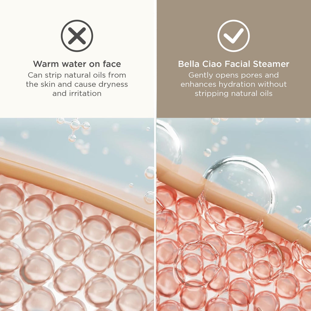 Bella Ciao Face Steamer, 11 Pc Facial Kit, Home Spa Kit, Gray/White
