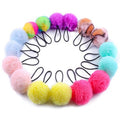 16pcs Pom Pom Hair Ties for Girls Soft Fluffy Ponytail Holders PomPom Hair Band for Toddlers