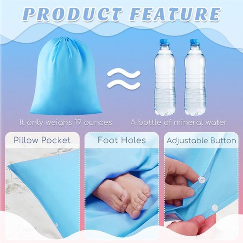 Irenare 2 Pcs Tanning Sleep Sack Lightweight Breathable Tanning Body Self Tanners Sleeping Sac Protect Sheets from Dark Tanner for Bed Travel Sleeping Bag(Pink, Blue)