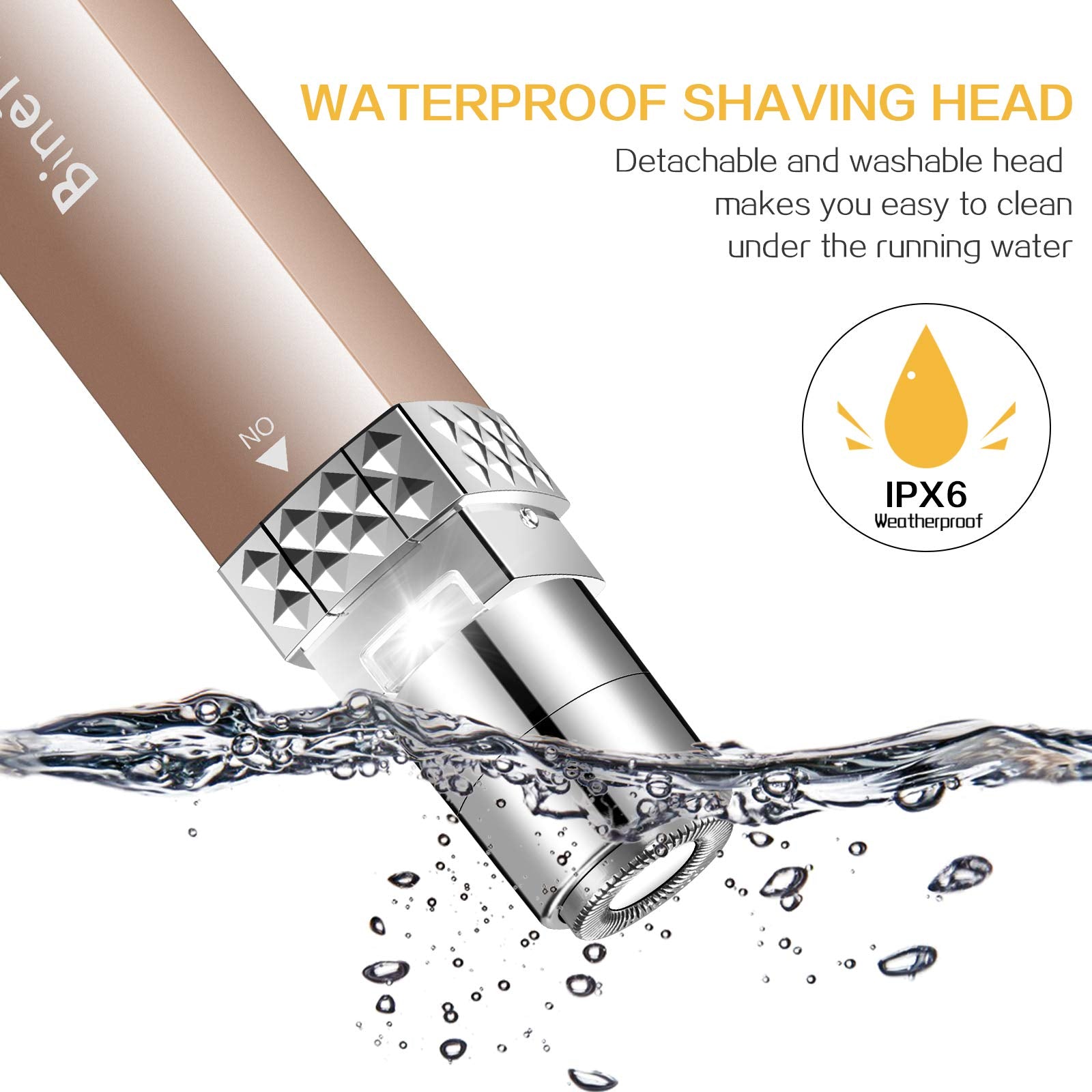Facial Hair Remover for Women, Binefia USB Rechargeable Facial Hair Removal, Painless Face Hair Trimmer, IPX6 Waterproof Electric Ladies Shaver with LED Light for Peach Fuzz/Lip/Upper Chin/Cheek