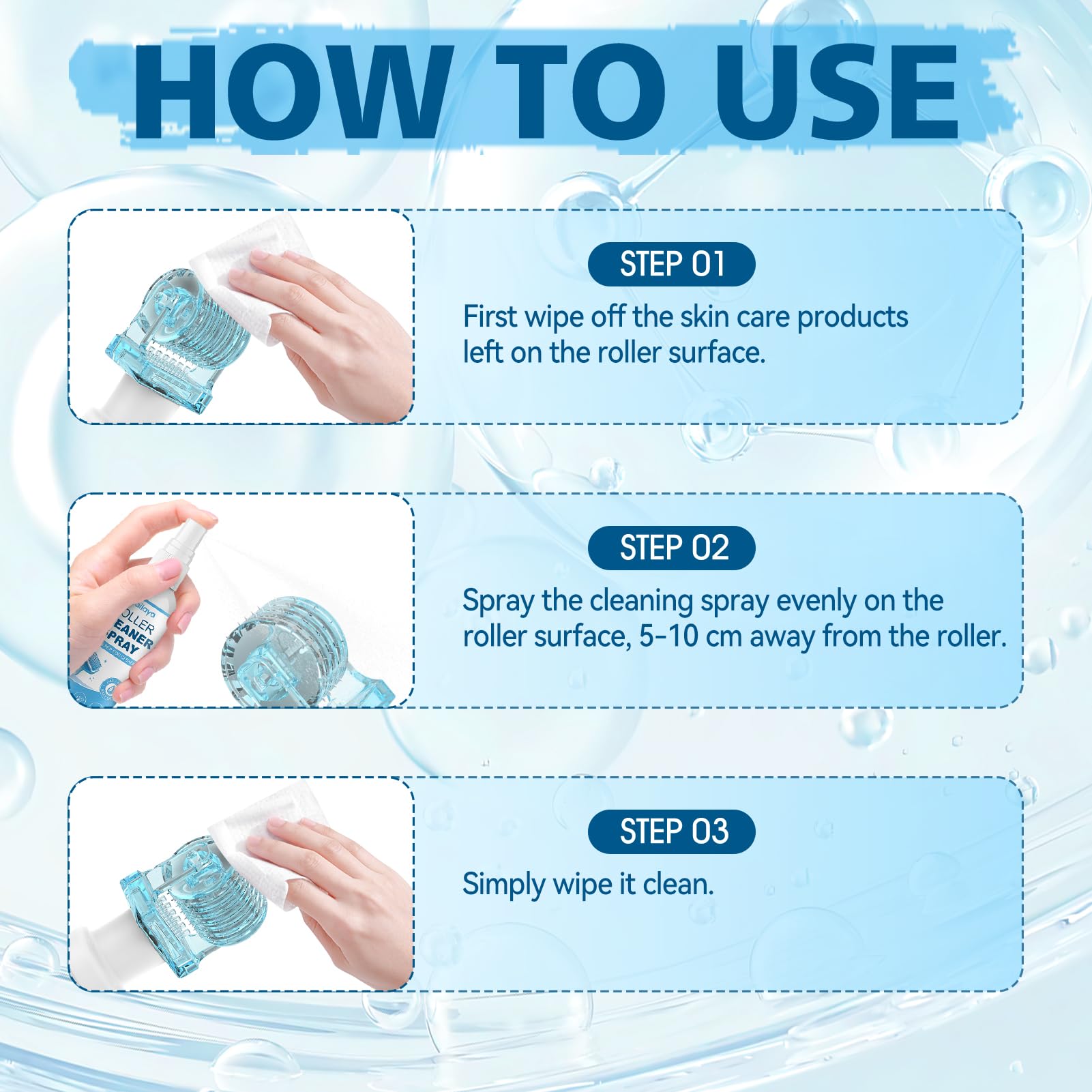 kuailaya Roller Cleaner, Roller Cleaner Spray, 100ml