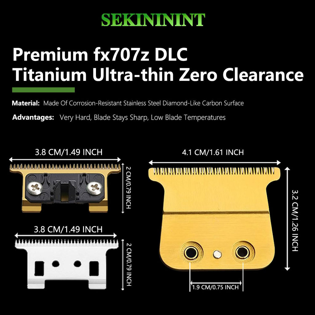 SEKINININT FX707 Premium Replacement Trimmer Blade for BaByliss PRO FX787 & FX726 Outlining Hair Trimmers and LoPROFX Trimmer. Also Compatible with BaBylissPRO Barberology Trimmer Blade FX707. (Gold)