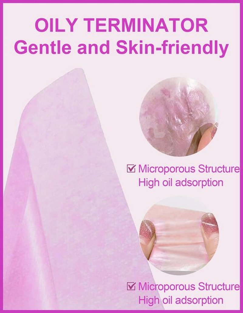 Oil Blotting Paper - 300 Sheets with Mirror, Puff & Refills, Absorbs Excess Face Oil, Controls Shine, Saves Makeup, The On-the-Go Essential for a Flawless, Matte Finish All Day