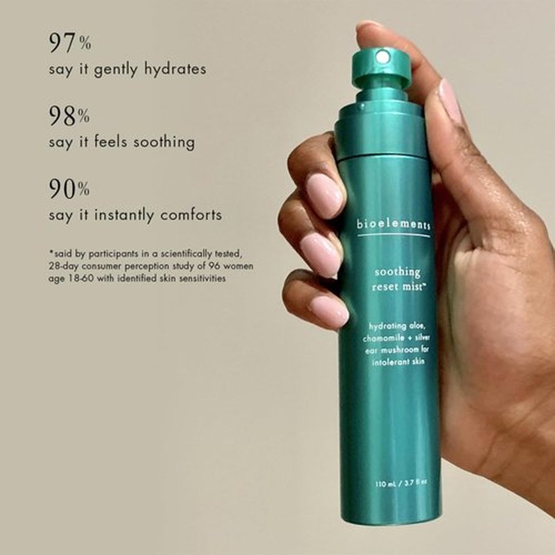 Bioelements Soothing Reset Mist - Hydrating Toner for Sensitive & Dry Skin - 3.7 oz | Vegan & Cruelty-Free