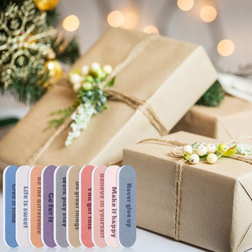 Teenyyou 60 Pcs Mini Nail Files Inspirational Gifts for Women Motivational Floral Double Sided Emery Boards Manicure Tools Employee Appreciation Encouragement Valentines Holiday Gifts(Pastel)