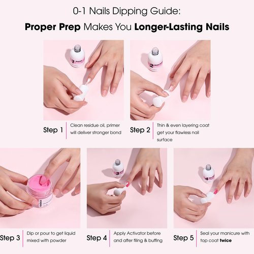 NAGAIA Premium Nail Dipping System, Dip Essential Liquid Set, All In One Dip Liquid Kit, Home & Salon Nail Dipping Manicure, Air Dry Dip Powder System, Salon Acrylic Nail Alternative, 3 Replaced Brush