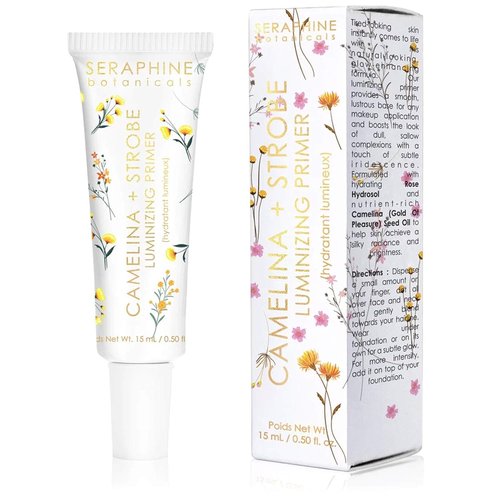 Seraphine Botanicals Camelina + Strobe Luminizing Primer - Glow-Enhancing Formula, 15 ml/0.50 oz