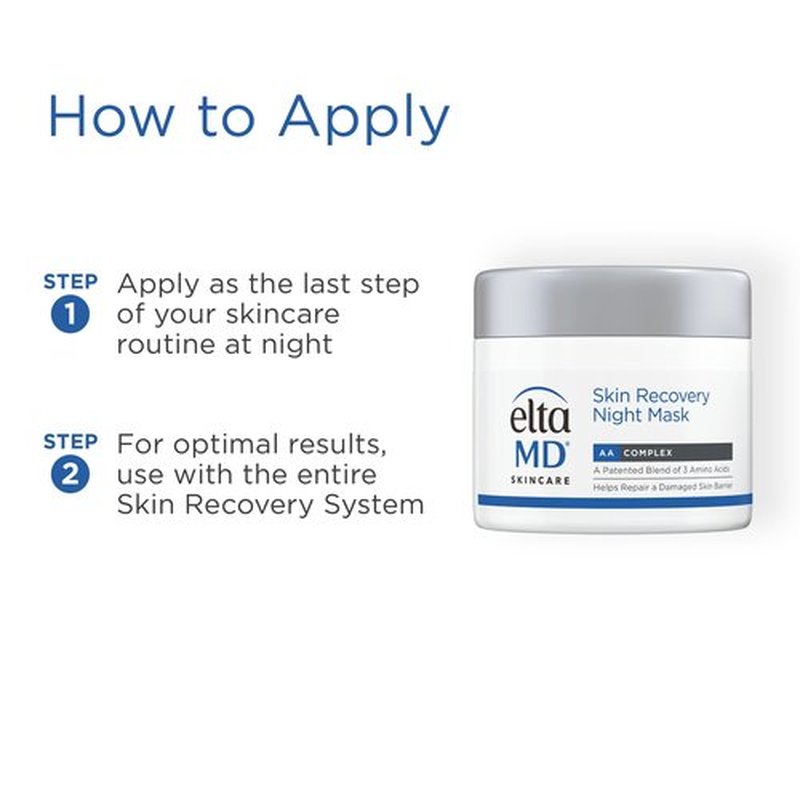 EltaMD Skin Recovery Overnight Face Mask, Moisturizer Cream Night Mask for Face & Neck, Safe for Sensitive Skin, 1.7 oz Jar