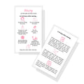 Waxing Aftercare Cards | 50 Pack | Size 2 x 3.5” inches Business Card Size | Waxing Aftercare Kit Cards PMU | Aftercare Instructions White with Pink Icons Design