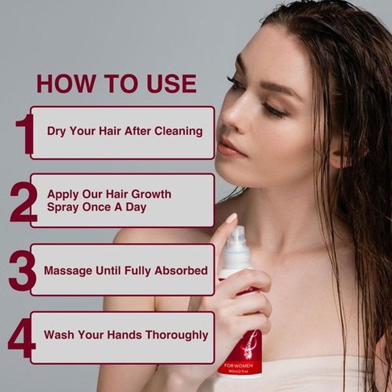 5% Minoxidil Spray for Women Hair Growth: Hair Regrowth Treatment for Thinning Hair and Hair Loss – Topical Extra Strength Treatment for Women – 60ML x 2 Pack