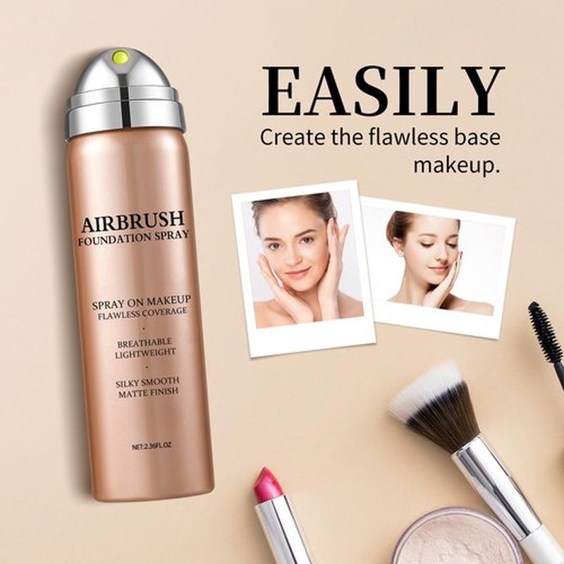 AOAZXBB Air Brush Makeup Foundation Lightweight Breathable Spray Foundation Makeup for Mature Skin-02 Beige