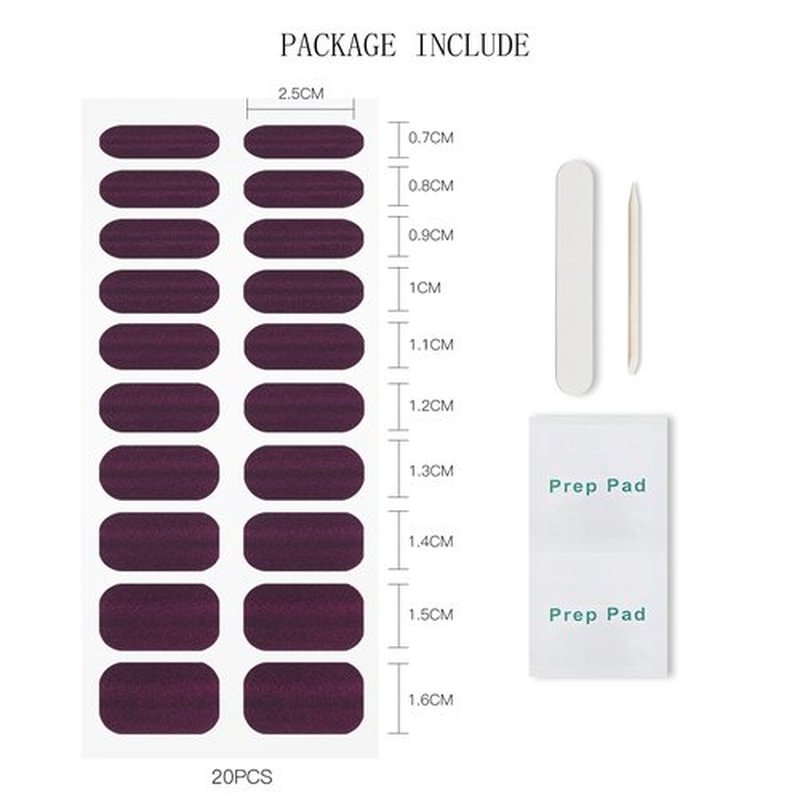 JMEOWIO Gel Nail Stickers Deep Purple Cat Eye Semi Cured Gel Nail Strips Wraps UV/LED Nails Art Design Decoration Accessories