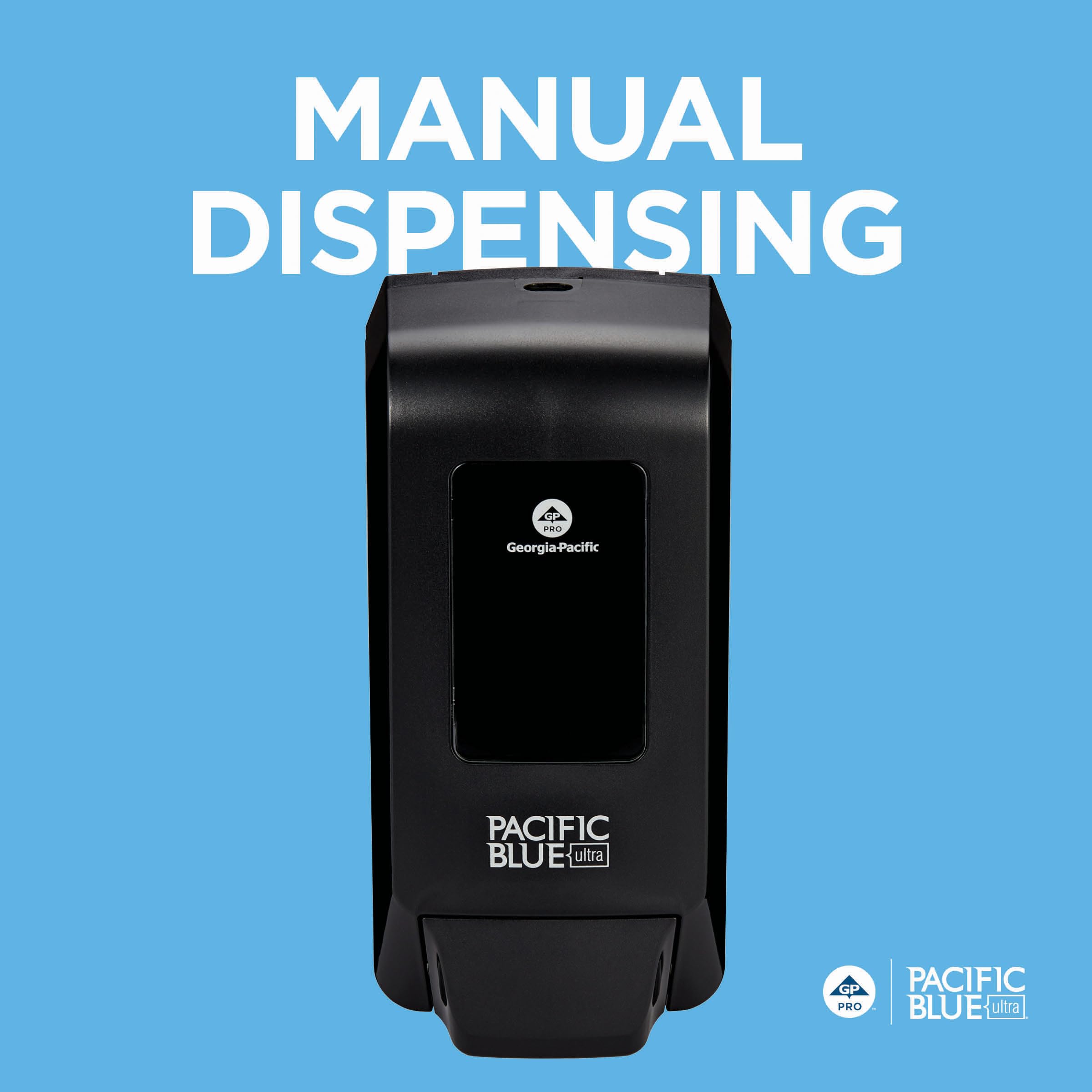Georgia-Pacific (53057) Pacific Blue Ultra Manual Push Soap Dispenser, Wall Mounted, Easy to Install & Maintain