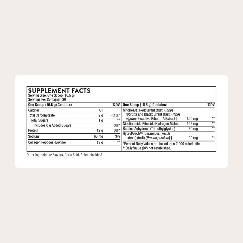 THORNE - Collagen Plus - Collagen Peptides Powder with Nicotinamide Riboside & Clinically Studied Ingredients for Skin Texture & Moisture - Healthy Skin, Hair & Nails* - 17.5 Oz - 30 Servings
