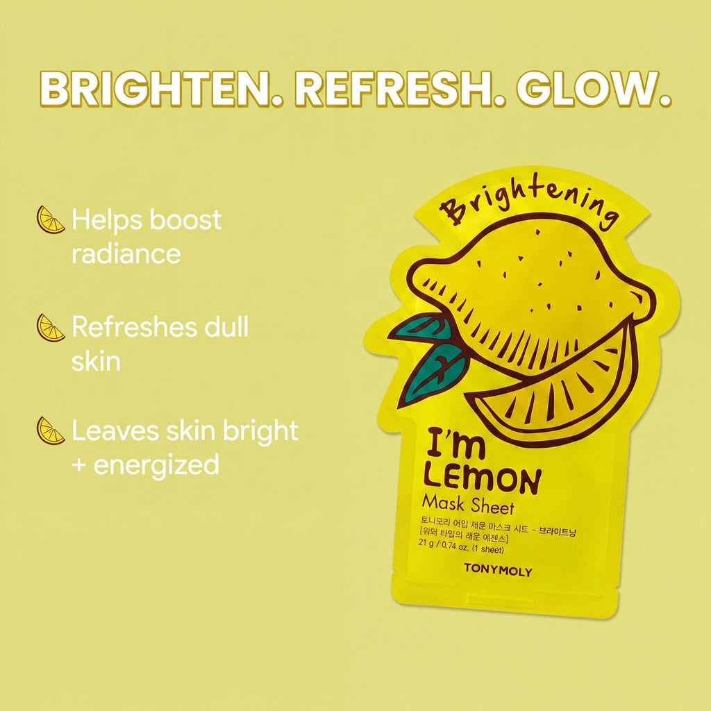 TONYMOLY Bright & Juicy Sheer Mask Set – 12 Pack Korean Hydrating Face Masks with Watermelon, Lemon & Peach, Brightening Skincare Gifts for Gift Baskets, Care Packages & Self-Care