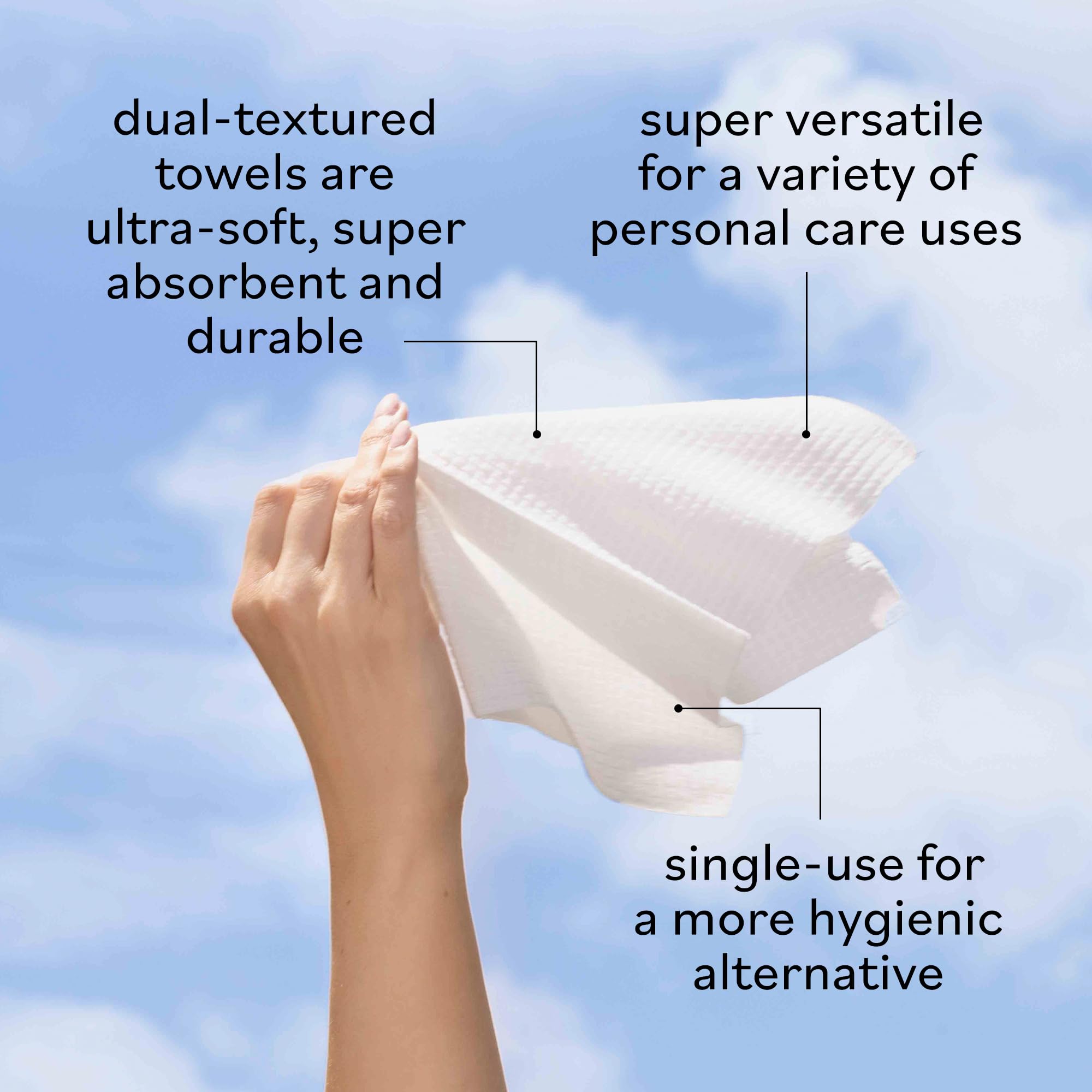 Sky Organics - Gentle Clean Face Towels (2-Pack) - 100 XL Single-Use Face Wipes - Ultra Soft & Dual Textured - Disposable Towel - Makeup Remover Wipes - Cruelty Free - Skin Care Tools - Self Care