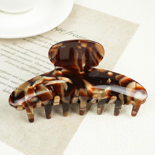 MAORULU Large Acetate Hair Claws - Premium Durable 4 Inch No-Slip Claw Clips for Thick Thin Hair | 1 Piece (Tortoise)