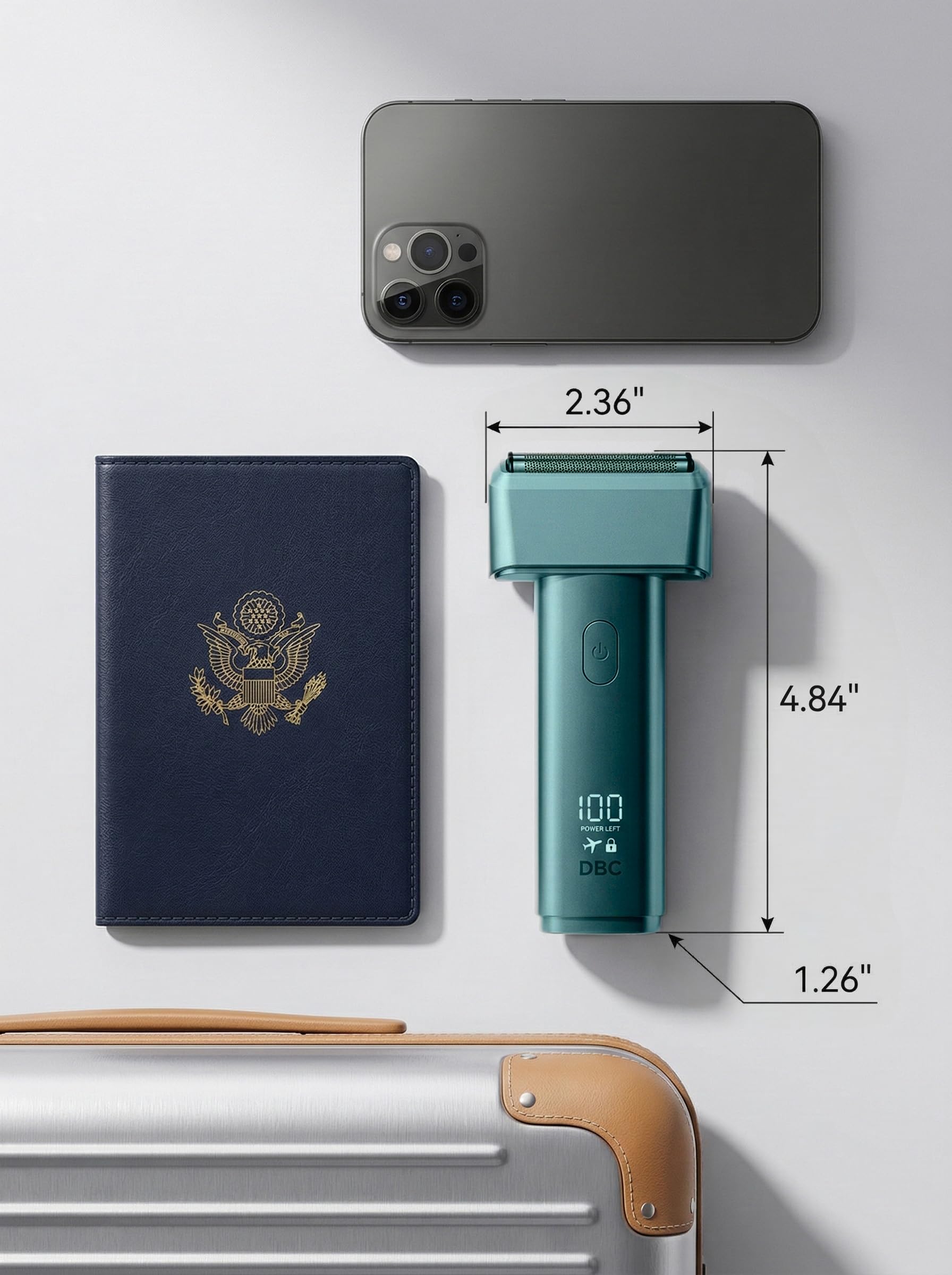 Electric Razor for Men Face and Head, IPX7 Washable Beard and Neck Shaver with Travel Lock, 3 Months per Charge, Men's Electric Shaver for Bald Head and Back Shaving
