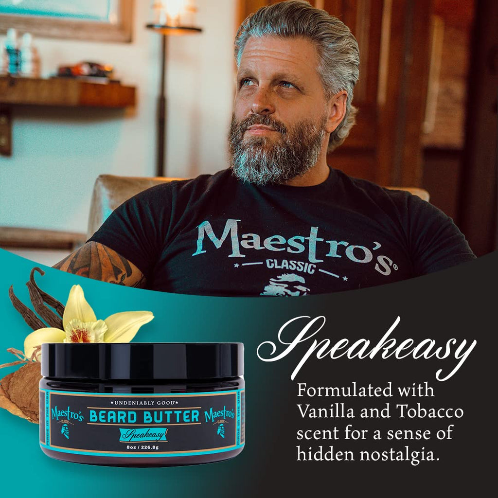 Maestro's Classic BEARD BUTTER | Anti-Itch, Extra Soothing, Hydrating Beard Creme For All Beard Types & Lengths- Spirited Blend, 4 Ounce