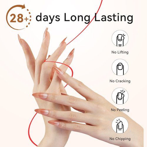 Makartt Clear Builder Nail Gel, 7 in 1 Gel Nail Polish Rubber Base Coat Hard UV Light Strengthener Extension Thickening Rhinestone Soak Off Builder for Broken Nails Repair, 1 Bottle 15ml