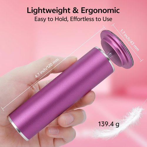Resptasski Electric Foot Callus Remover for Feet, Pedicure Tool with 60pcs Replacement Sandpaper Discs, Adjustable Speed Scrubber File Grinder for Dead Skin, Home Spa Salon Use - Pink