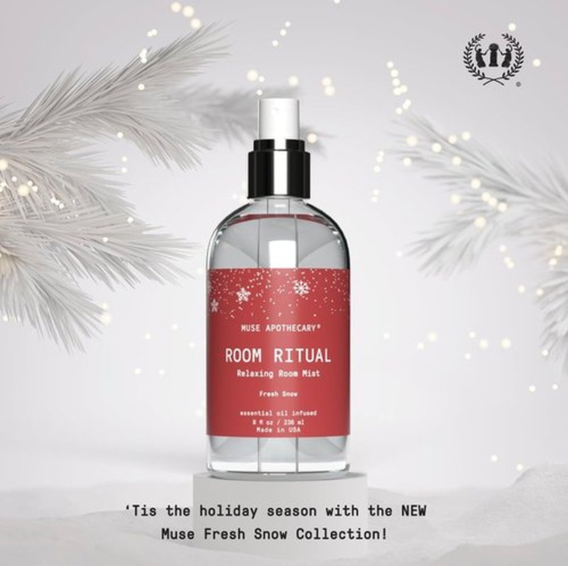 Muse Apothecary Room Ritual - Aromatic Room Spray with Natural Essential Oils | 8 oz Fresh Snow, 2 Pack