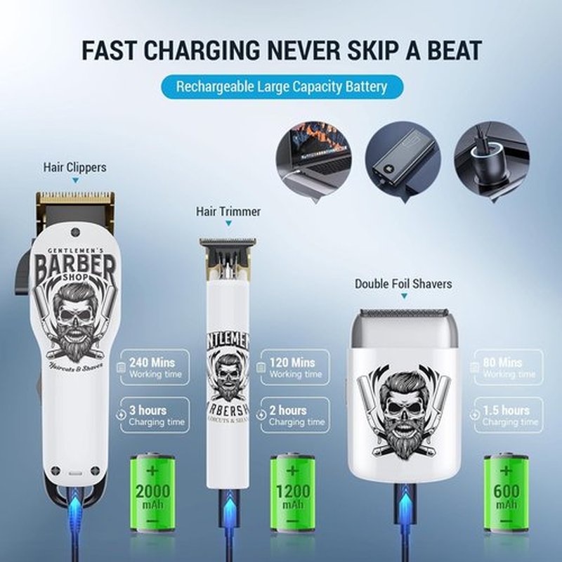 BESTBOMG® Hair Clippers - Professional Beard Trimmer Kit with Ceramic T-Blade | Perfect for Barbers & Gifts