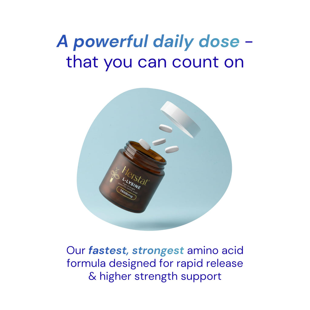 Herstat L-Lysine 1500mg | High Potency Essential Amino Acid, Vegetable Tablets, 120ct
