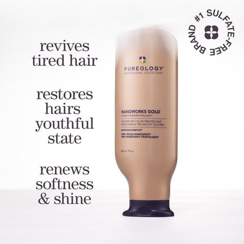 Pureology Nanoworks Gold Shampoo & Conditioner Bundle - Sulfate-Free & Vegan for Color-Treated Hair, 33.8 Fl Oz (Pack of 2)