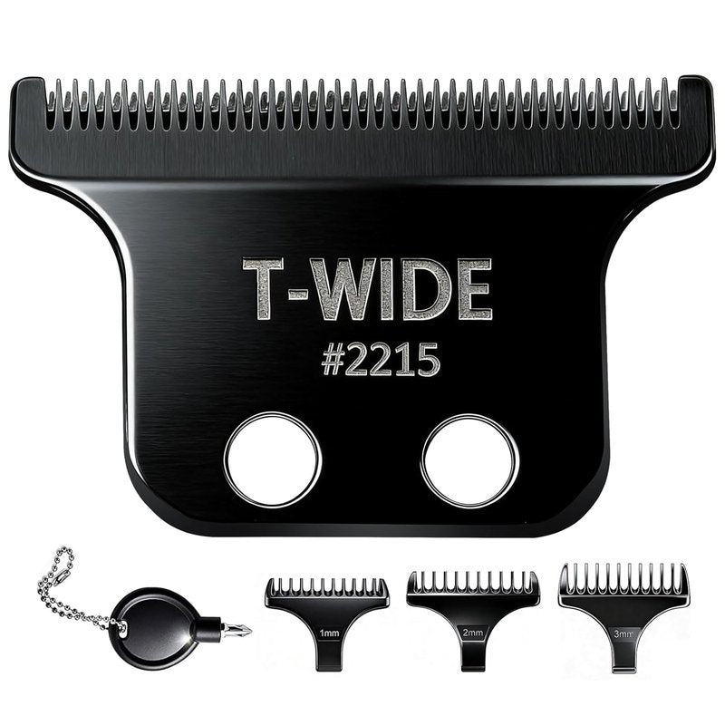 Wahl 5 Star Detailer Replacement T Wide Blades - Adjustable Stainless Steel Zero-Gap Trimmer Blade (Black)